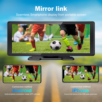 Monitor Portabel Layar Sentuh IPS 10,26 inci HD, Wireless Carplay Android Auto, Layar Universal untuk Pemutar DVD Mobil