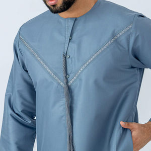 2024 última colección hombres modestos XXL tamaño árabe Jubba Thobes Venta caliente elegante Thobes para hombres OEM ODM servicio al por mayor - Product Image 5