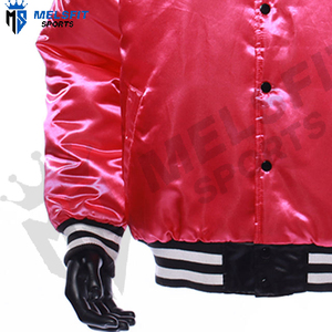 Veste universitaire en satin personnalisée de haute qualité en gros 2026, devant à col montant, broderie, respirante, coupe-vent, veste d'hiver pour homme - Product Image 4