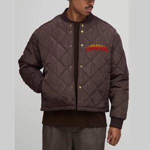 Veste de sport de style urbain classique OEM, doublure matelassée, veste varsity, col montant surdimensionné, anti-rides, veste d'hiver - Product Image 4