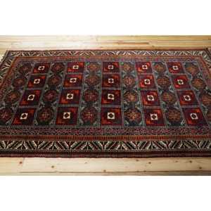 Turkish Vintage Rug, Area 4,6x8 ft (139x245 cm) Rug, <b>Red</b> Southwestern <b>Wool</b> Rug - Product Image 3