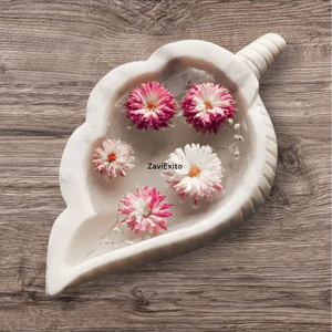 Bol à fruits en marbre sculpté à la main blanc pur cadeaux de décoration Diwali de luxe bol en marbre sculpté à la main exclusif pour la maison ou le bureau - Product Image 2