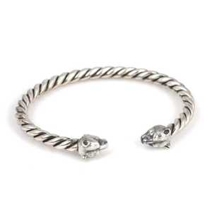925 Sterling <b>Silver</b> Small Bear Head Twisted <b>Men</b>’s Bracelet | Handmade Turkish Jewelry - Product Image 3