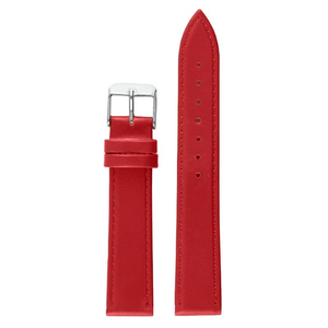 Correa de Reloj Unisex de Cuero Genuino de Lujo, Color Rojo Clásico, 20mm, Transpirable, Resistente al Agua, Banda para Reloj Inteligente, Acero Inoxidable Suave - Product Image 1