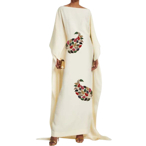 Kaftan bordado hermoso más de moda, ropa tradicional islámica de Dubái, caftán de Color marfil de alta calidad - Product Image 2