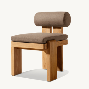 Silla sin brazos de madera de teca con espuma suave de buena calidad para la terraza o la piscina, cómoda y duradera. - Product Image 4