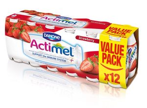Pour Danone Actimel 1.5% Lait fermenté aromatisé à la fraise 100g pour adultes enfants bébés emballage en vrac - Product Image 4
