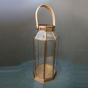 Ensemble de 3 lanternes à bougies faites à la main avec verre et poignée en cuir laiton finition laiton pour la décoration de la maison - Product Image 6