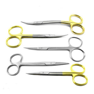 Profesional Micro Quirúrgico T/C La Grange Tijeras 4,5 ''Chapado en oro Instrumentos de acero inoxidable Manual Micro Quirúrgico T/C La - Product Image 1