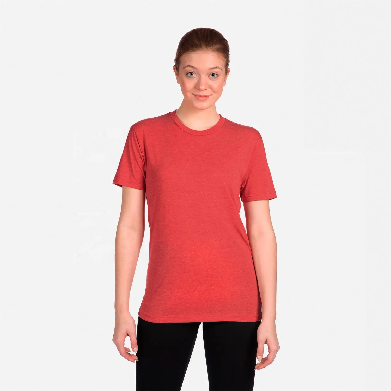 T-shirt rouge en trois mélanges unisexe personnalisé pour femmes Triblend Polyester Rayon Cotton Tri Blend T Shirt Poly Blank Breathable Tri-blend Tee