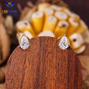 ต่างหูสตั๊ดลูกแพร์4.00 TDW labgrown hpht/cvd เพชร VS1ความชัดเจนมาตรฐาน IGI ทอง18K พร้อมเครื่องประดับใส VS1 - Product Image 3