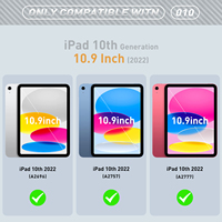 Étui robuste pour tablette iPad 10e génération 10,9 pouces 2022, coque hybride antichoc en TPU et PC avec support pour stylet, noir
