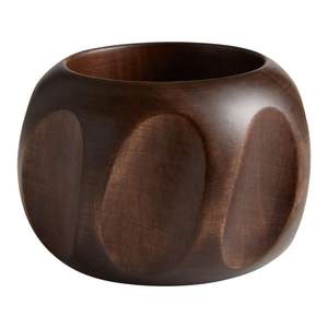 Carved polished wooden napkin ring for <b>dining</b> room decor <b>farmhouse</b> <b>rustic</b> wedding party holiday dinner - Product Image 5