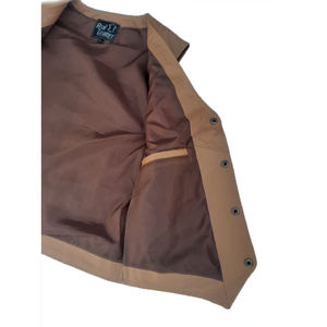 Chaleco de motociclista de cuero de vaca para hombre, chaqueta impermeable de invierno para motocicleta con decoración de botones, tela cálida, estilo vaquero - Product Image 4