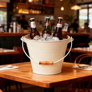 Cubo de Metal Grande para Bebidas, Enfriador de Vino, Tazón para Hielo, Porta Champán, Perfecto para Eventos, Restaurantes, Bodas y Reuniones - Product Image 1