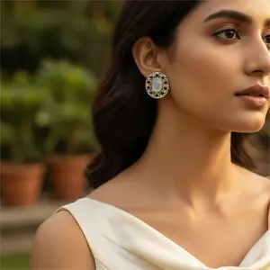 ต่างหูเงินแท้ 925 สำหรับผู้หญิง ประดับด้วยมูนสโตน โกเมน โทแพซ อเมทิสต์ เทอร์ควอยซ์ ควอตซ์ เพชร ชุบทองคำขาว ชุบทองคำชมพู ชุบทองคำ ของขวัญที่สมบูรณ์แบบ - Product Image 3