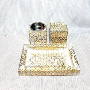 Encensoir en bois de style arabe, vente chaude pour l'Aïd et le Ramadan, ensemble Bakhoor avec décoration en rotin tressé, design en bambou Bakhoor Mubkhar - Product Image 3