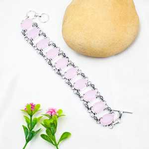 Pink Chalcedony <b>Bracelet</b> 925 <b>Sterling</b> <b>Silver</b> Handmade Gemstone <b>Bracelet</b> Jewelry Gift For Wedding Birthday Women - Product Image 6