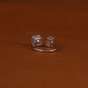 18KT Solid Gold Engagement <b>Ring</b> with Asscher and <b>Emerald</b> Cut Custom Design Lab Grown Pink Diamond Gold Plated and Certified - Product Image 4
