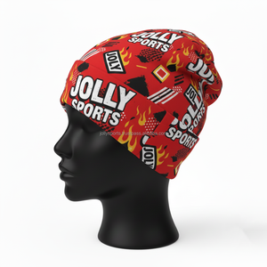 Gorro de mujer transpirable de poliéster y spandex, estilo gráfico multicolor, logotipo personalizado, impresión por sublimación, gorro jacquard. - Product Image 4