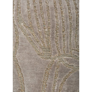 Alfombra Aibz-1030 Azalea Gris Negra, Tejida a Mano con Bambú, Seda y Zari, Diseño Floral Clásico, 9x12, para Sala de Estar, 10mm, para el Hogar y el Pasillo - Product Image 3