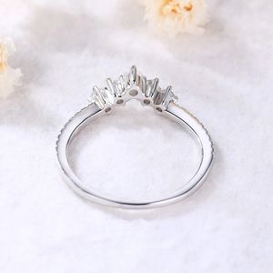 แหวนทองแข็งสำหรับผู้หญิงพลอยมูนสโตนสีรุ้งดีไซน์ใหม่หรูหราแหวนทองคำแท้พร้อมแหวนเพชรแท้ - Product Image 4