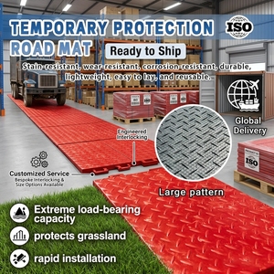 Tapis <span class=keywords><strong>de</strong></span> protection au sol professionnel <span class=keywords><strong>en</strong></span> HDPE/UHMWPE pour extérieur, <span class=keywords><strong>plaque</strong></span> routière haute résistance pour accès événementiel temporaire et sécurité du terrain - Product Image 5