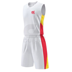 Ensemble de maillots de basket-ball pour hommes adultes de haute qualité, sans manches, 100% polyester, antibactérien, séchage rapide, motif 3D, transfert thermique - Product Image 2