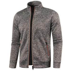 Otoño Invierno nuevos hombres manga larga cremallera fina moda sudaderas con capucha Color sólido ajuste Regular ecológico liso teñido - Product Image 4