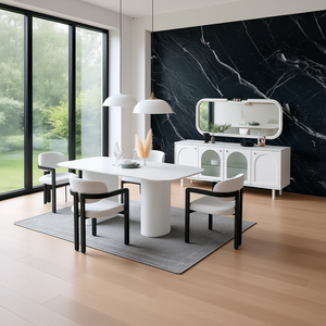 Mesa de Comedor Moderna Personalizable Mozart en Blanco de 180 cm/200 cm Estilo Escandinavo - Product Image 3