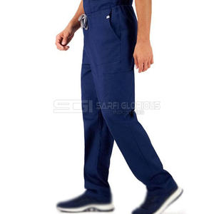 Uniforme Médico para Hombre, Color Verde Oliva, Listo para Enviar, OEM, 2 Piezas, Cuello en V, con Parte Superior de Manga Corta y Pantalones para Uso Hospitalario - Product Image 5