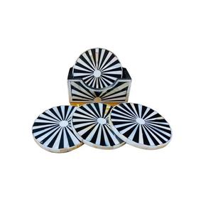 Classic Quality Bone Inlay Coaster Best Polished Handmade Coaster Home Hotel Coffee Tea Drinking Coaster Low Price Custom Design - Product Image 1