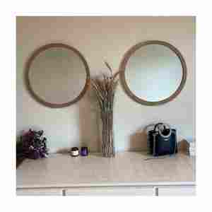 Nouveau Design Artisanat Miroir De Luxe Cadre En Bois Rond Décoratif Qualité D'exportation Avec Qualité D'exportation - Product Image 6