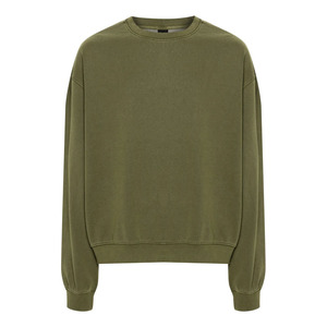 Sweat-shirt léger en coton mélangé 100% coton couleur unie pull-over avec polaire douce et col à capuche - Product Image 1