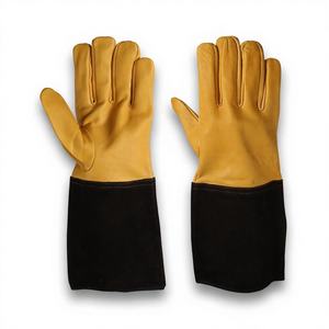 Gants de soudage TIG en cuir de chèvre, avec pouce en relief, résistants à la chaleur, durables, respirants, ajustement réglable, gants de sécurité - Product Image 1