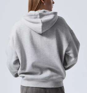 Sweat à capuche oversize pour femme, style streetwear, fermeture éclair, 100% coton, respirant, impression de logo personnalisée, OEM - Product Image 6