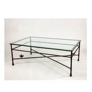 Muebles de mesa de centro de metal negro para el hogar y el restaurante Muebles de mesa de hierro de tamaño personalizado con polvo - Product Image 4