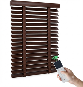 Factory Direct Custom Size Electric Motorized Wooden Solid Wood Venetian <strong>Blinds</strong> Persiana with Remote Smart Voice Control - Product Image 1