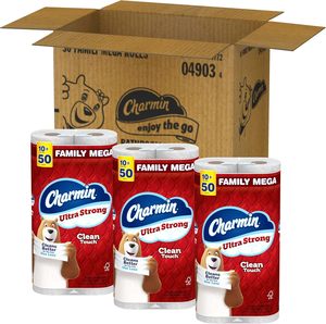 CharminUltra Strong Clean Touch <b>Toilet</b> <b>Paper</b>, 6 Family Mega XL <b>Rolls</b> = 42 Regular <b>Rolls</b> - Product Image 6