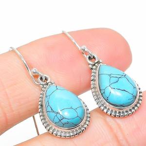 Classical <b>Earrings</b> Jewelry For Women Silver Boho Style Jewelry 925 Sterling Silver Turquoise Gemstone <b>Handmade</b> <b>Earrings</b> Gift For - Product Image 2