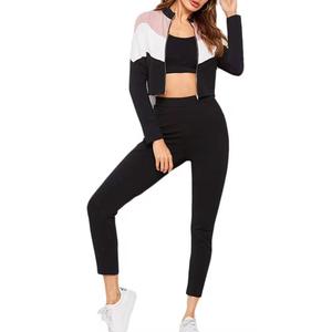 Conjunto de sudaderas con capucha y pantalones de cintura media con cremallera de alta calidad, ropa deportiva personalizada, conjunto de chándales de 2 piezas para mujer - Product Image 1
