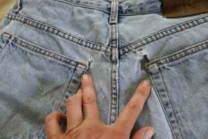 MS กางเกงขาสั้นผ้ายีนส์งานหัตถกรรมผ้าฝ้ายกางเกงขาสั้นสีฟ้าที่ทันสมัยปรับขนาดได้ตามต้องการ - Product Image 2