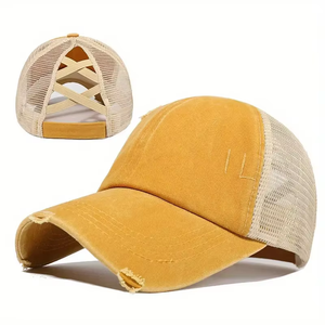 Gorra de Béisbol al por Mayor, Gorra Trucker, Gorra Pony Lisa Ajustable, Gorra con Orificio para Cola de Caballo, Gorra de Mezclilla Desgastada, Gorra Trucker - Product Image 3