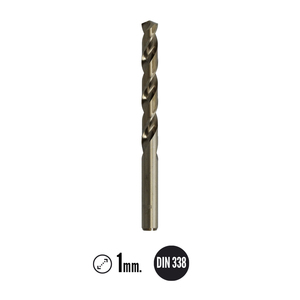 Punta cilindrica Wolfpack Cobalt HSS da 1,00 mm. Confezione blister da 2 pezzi. - Product Image 2