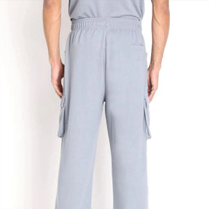 Pantalones de chándal de carga transpirables para hombre, Cintura elástica de color sólido, Algodón ligero de talla grande, venta al por mayor - Product Image 3