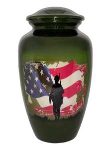 Urna Patriótica con Bandera Estadounidense para Cenizas Humanas, Urnas para Cenizas de Adultos de 200 Pulgadas Cúbicas, Tributo - Product Image 5