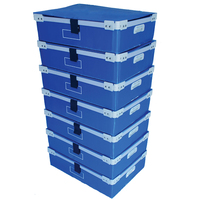 Caisse de rangement rectangulaire en plastique PP, bac de manutention ondulé avec couvercle, matériaux recyclés, impression UV personnalisée, ISO
