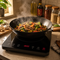 Plaque chauffante électrique domestique multifonction 3500W à surface concave pour wok, hot pot et cuisson par friture
