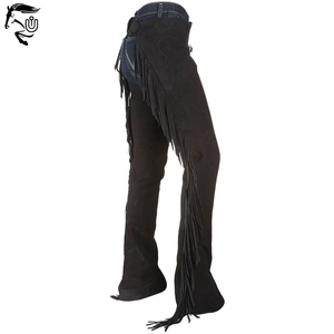 Chaps en cuir véritable noir de haute qualité pour hommes, motards, motocyclistes - Product Image 5