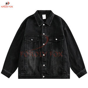 100% coton Denim vestes hommes décontracté couleur unie poche mince veste pour hommes Style haute qualité hommes vêtements Denim veste - Product Image 3